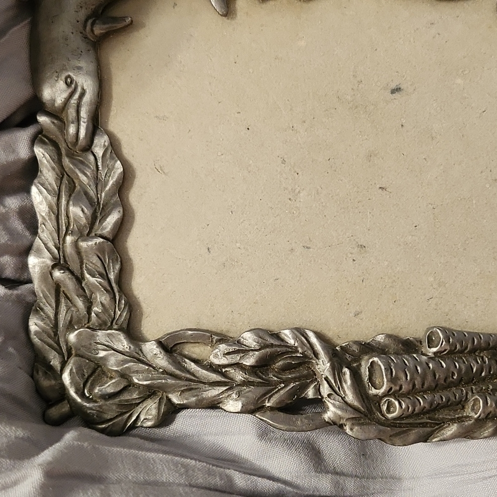 ---SOLD---Vintage Pewter Dolphin Frame - Picture 2 of 9